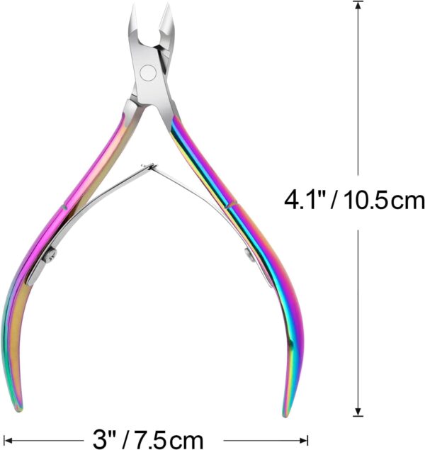 4 Packs Cuticle Nipper, Premium Stainless Steel Cuticle Trimmer for Manicure & Pedicure at Home/Spa/Salon [Rainbow Color]