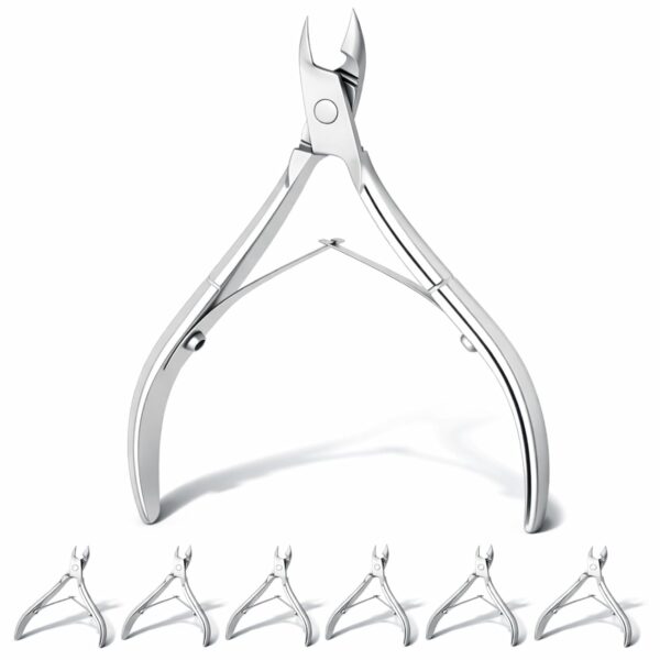 8 Pieces Cuticle Trimmer Stainless Steel Cuticle Nippers Pointed Blade Dead Skin Cutter Clipper Remover Scissors Manicure Tools for Fingernails and Toenails(Silver)