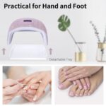 48W Cordless UV LED Nail Lamp,Rechargeable Gel Nail Dryer with Handle Nail Art Manicure Tools for Home and Salon (Pearl Pink Diamond)