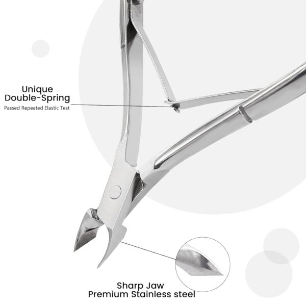 Cuticle Trimmer Cuticle Nippers,Professional Stainless Steel Cuticle Cutter Cuticle Clippers Cuticle Remover,Pedicure Manicure Tools for Fingernails and Toenails(Silver)