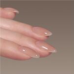 16ml Rubber Base Gel, Jelly Builder Base Nail Gel Nude Sheer Pink, 3-in-1 Soak Off Nail Strengthener UV Light Cure, 02 Nude Jelly