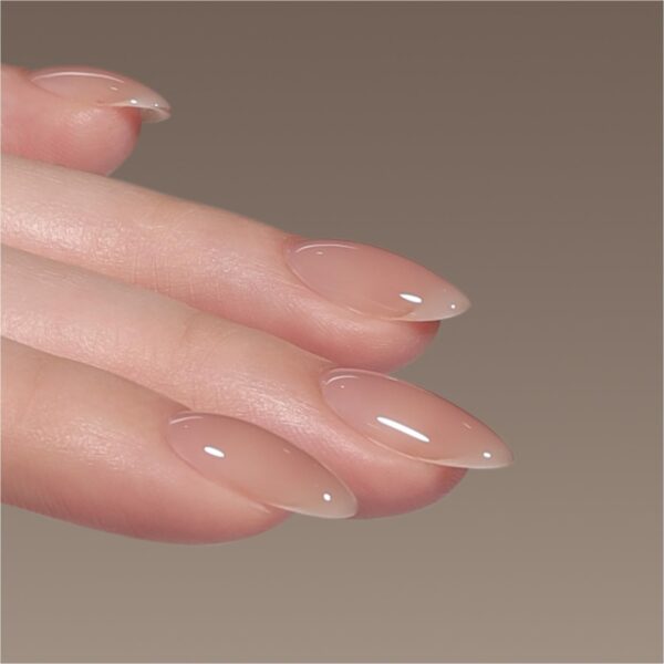 16ml Rubber Base Gel, Jelly Builder Base Nail Gel Nude Sheer Pink, 3-in-1 Soak Off Nail Strengthener UV Light Cure, 02 Nude Jelly