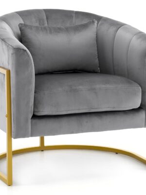 Manicure Chair Velvet Vanity Chair, Gold Morden Metal Support w/Comfotable Armrest Pillow for Beauty Nail Salon Bedroom Living Room Office, 28.9''D x 25.9''W x 28.7''H(Grey)
