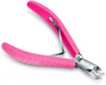 Fine Edge Cuticle Trimmer & Nippers, Scissors, Nail Clippers Non-slip Silicone Handle Carbon Steel Nail Tools for Precise Removal, Durable Washable Cuticle Cutter & Remover (Rose-Color 1PC)