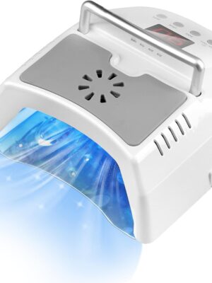 Professional UV Led Nail Lamp Cordless, 72W UV Lights for Gel Nails with Fan,  Rechargeable Nail Dryer with Portable Handle Perfect for Salon Home Nail Art (White)