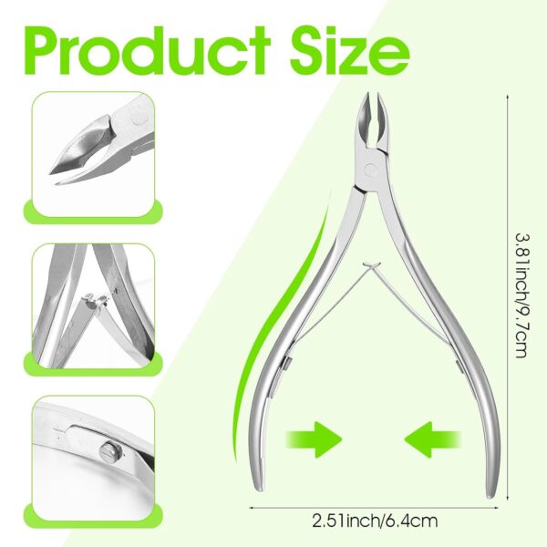 20 Pack Cuticle Trimmer Stainless Steel Cuticle Nippers Pointed Blade Nail Cuticle Cutter Dead Skin Remover Pedicure Manicure Tools Double Spring for Fingernails Toenails (Silver)