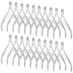 20 Pack Cuticle Trimmer Stainless Steel Cuticle Nippers Pointed Blade Nail Cuticle Cutter Dead Skin Remover Pedicure Manicure Tools Double Spring for Fingernails Toenails (Silver)