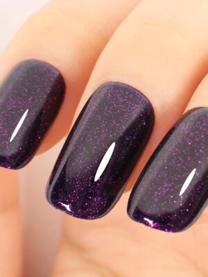 Dark Purple Glitter Gel Polish,Sparkly Shimmer Glitter Purple Gel Nail Polish,0.51 Fl Oz Soak Off UV Gel Polish for Nail Art Starter,Manicure Salon,Girls Women Gifts - GP0066