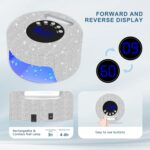 UV LED Nail Lamp, 54W Rechargeable Cordless UV Light for Nail Gel Polish Nail Dryer with 4 Timer Setting, Professional Quick Curing Lamp with Display Sensor for Salon & Home (Silver Diamond)